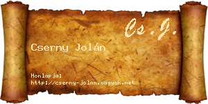 Cserny Jolán névjegykártya