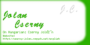 jolan cserny business card